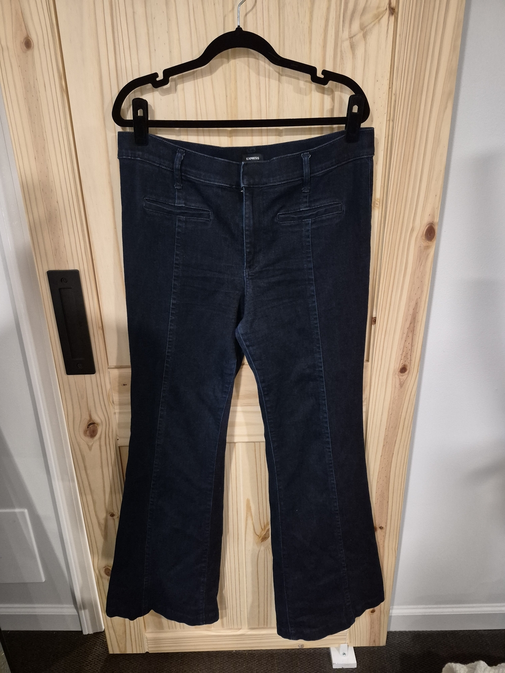 Express Dark Blue 70s Midrise Flare Jeans for Women